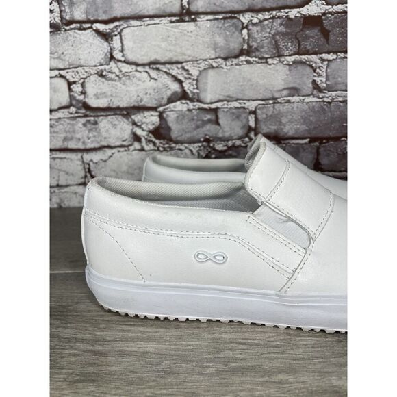 Infinity By Cherokee White Leather Slip Resistant Slip On Shoes Women 10M US/42 - Picture 12 of 16